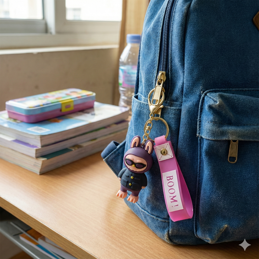 Cute Labubu  Keychain with Strap – Everyday Fun Companion