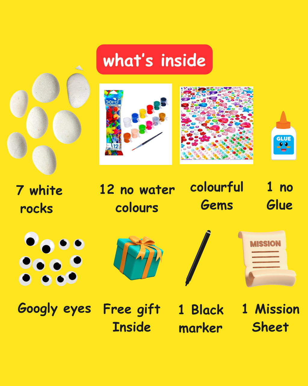 Tarakid Rock Painting Kit for Kids Ages 4–12 with Mission Game & Surprise Gift |