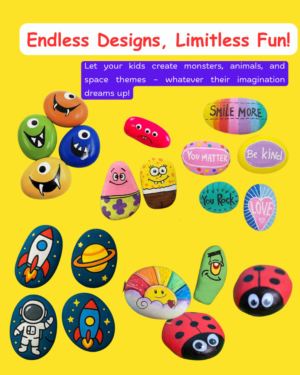 Tarakid Rock Painting Kit for Kids Ages 4–12 with Mission Game & Surprise Gift |