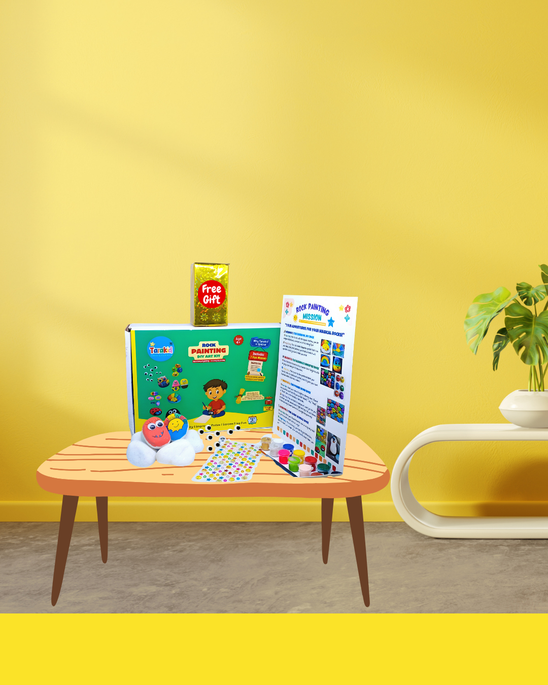 Tarakid Rock Painting Kit for Kids Ages 4–12 with Mission Game & Surprise Gift |