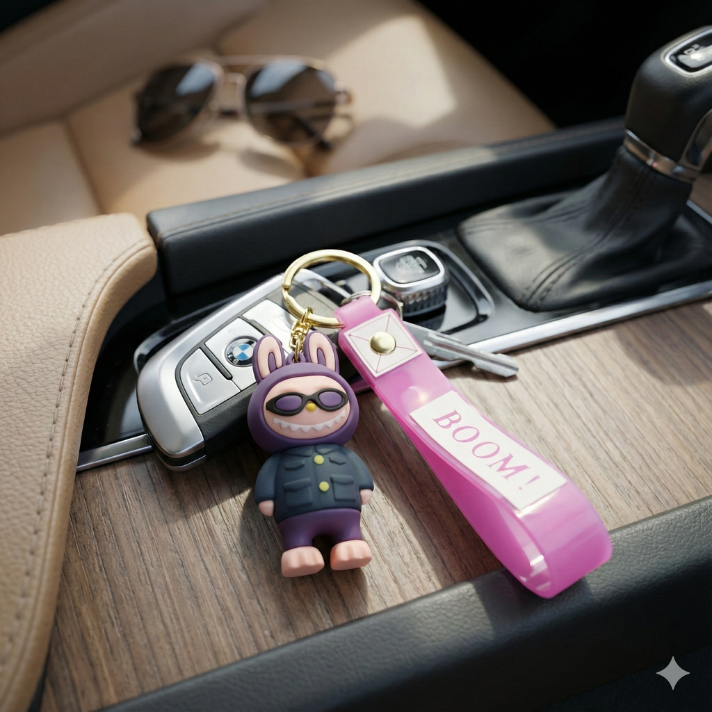 Cute Labubu  Keychain with Strap – Everyday Fun Companion