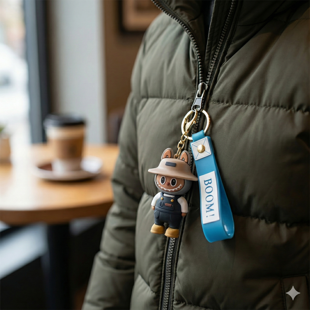 Cute Labubu  Keychain with Strap – Everyday Fun Companion