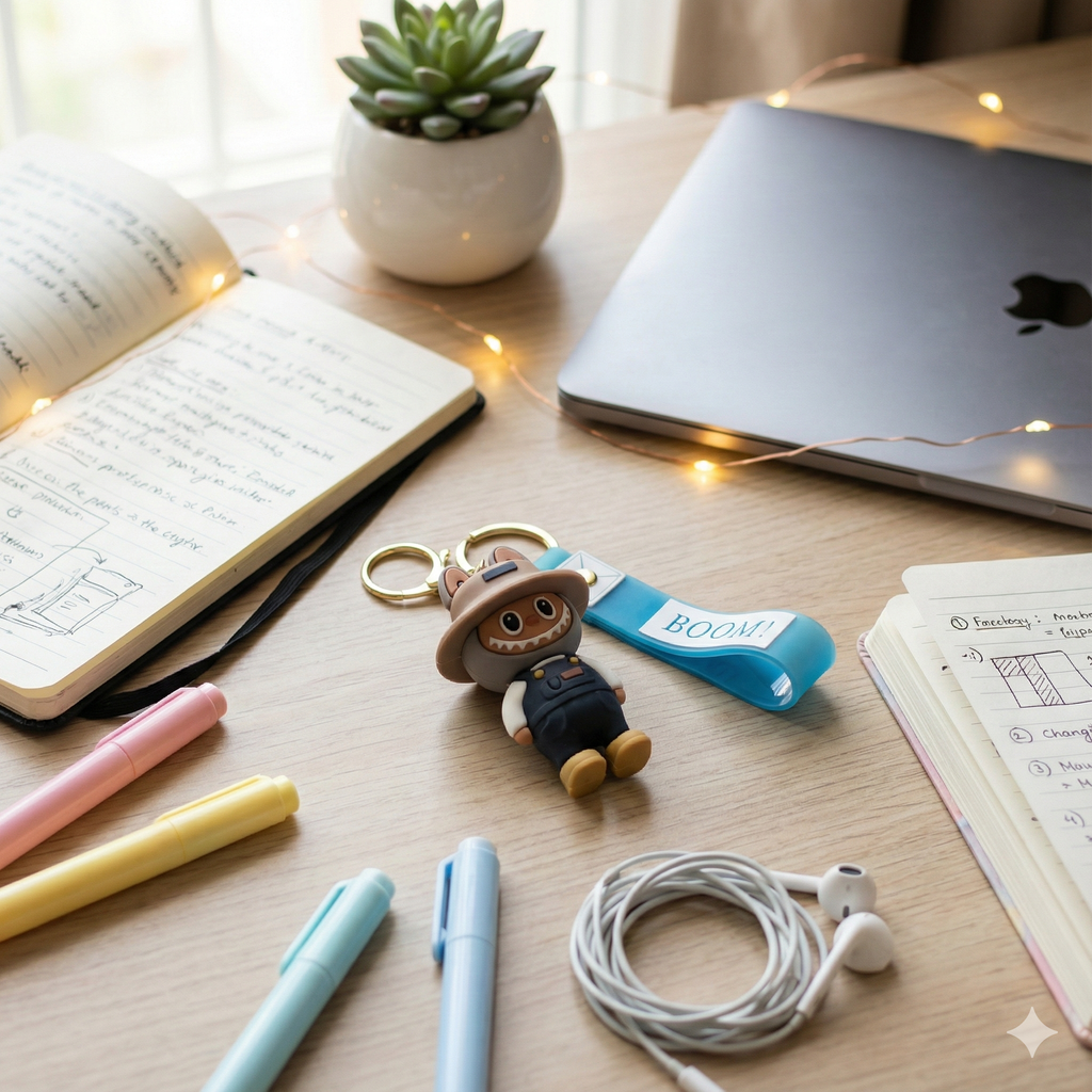 Cute Labubu  Keychain with Strap – Everyday Fun Companion