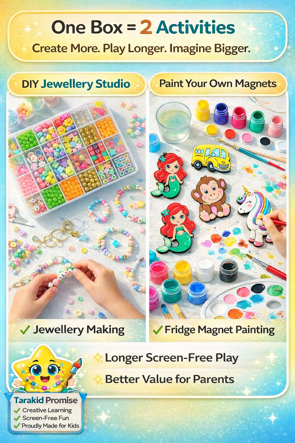 Tarakid Jewellery Making & Fridge Magnet Combo DIY Kit