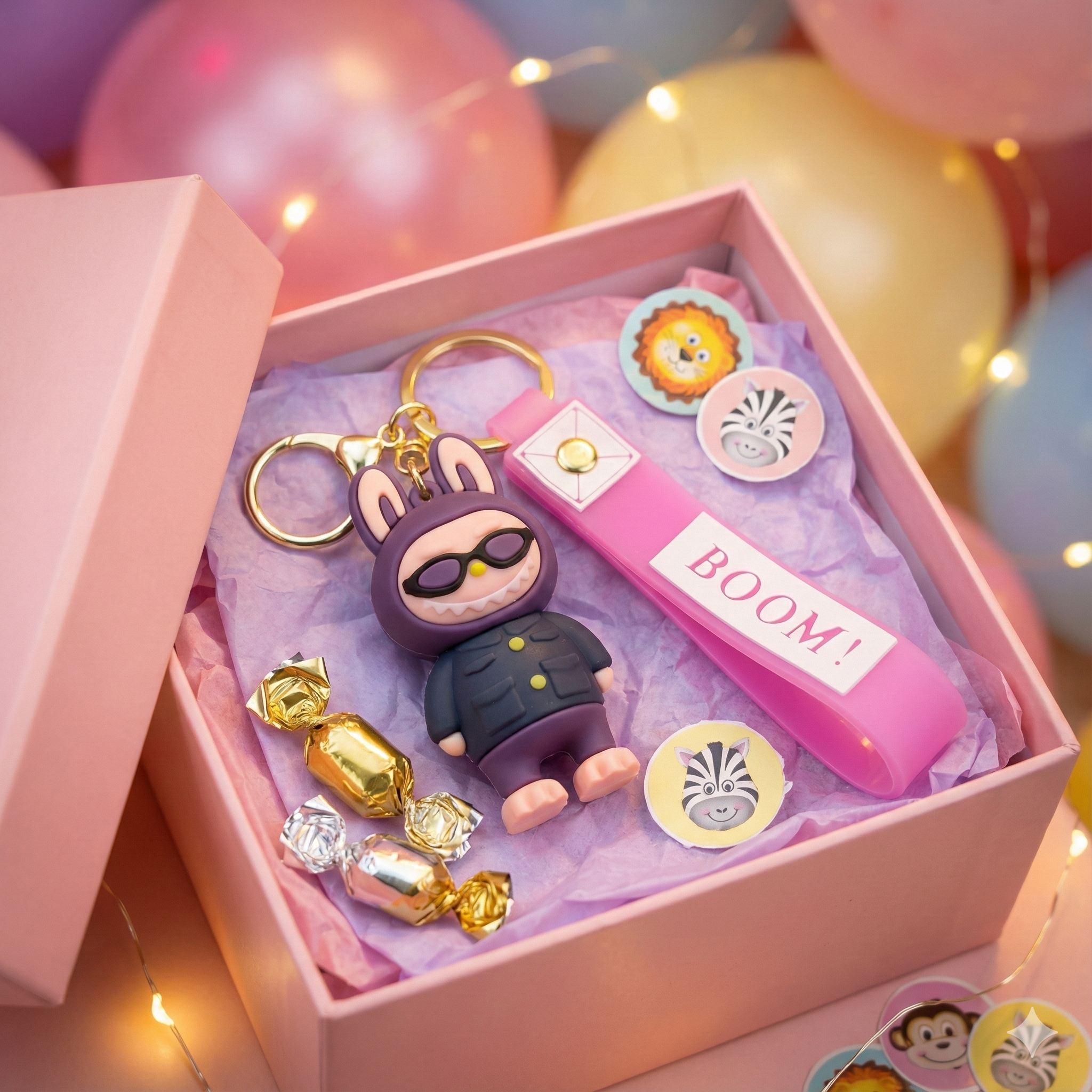 Cute Labubu  Keychain with Strap – Everyday Fun Companion